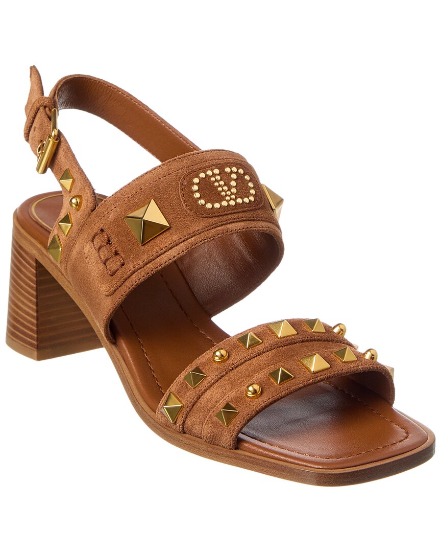 Valentino Vlogo Rockstud 60 Suede Sandal