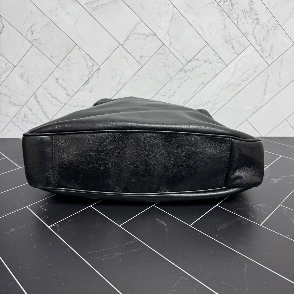 Gucci Black Leather Bamboo 2Way Bag