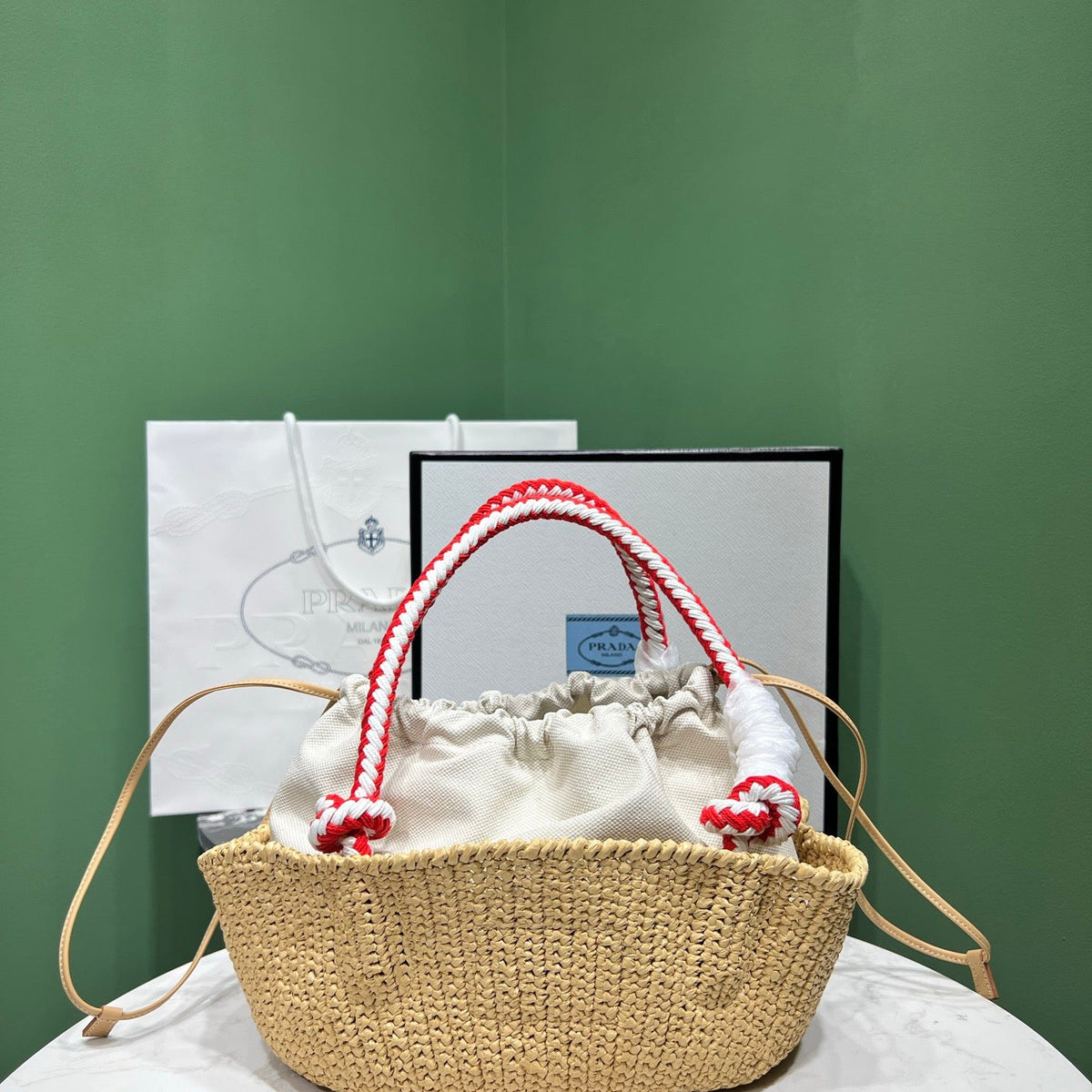 PD RAFFIA CROCHET BAG