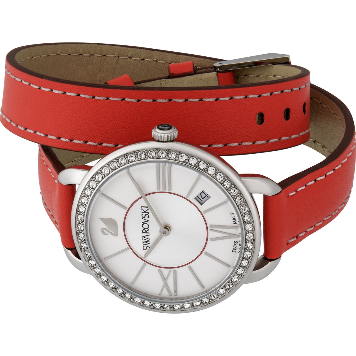 Swarovski Women's Alia Day Double Tour 37mm White Quartz Watch