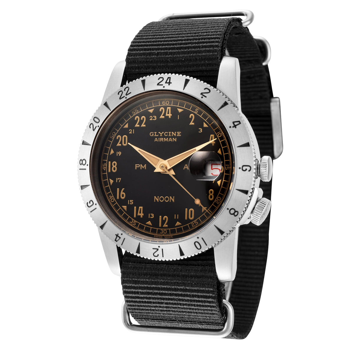Glycine Men's GL0377 Airman Vintage Noon 40mm Automatic Watch