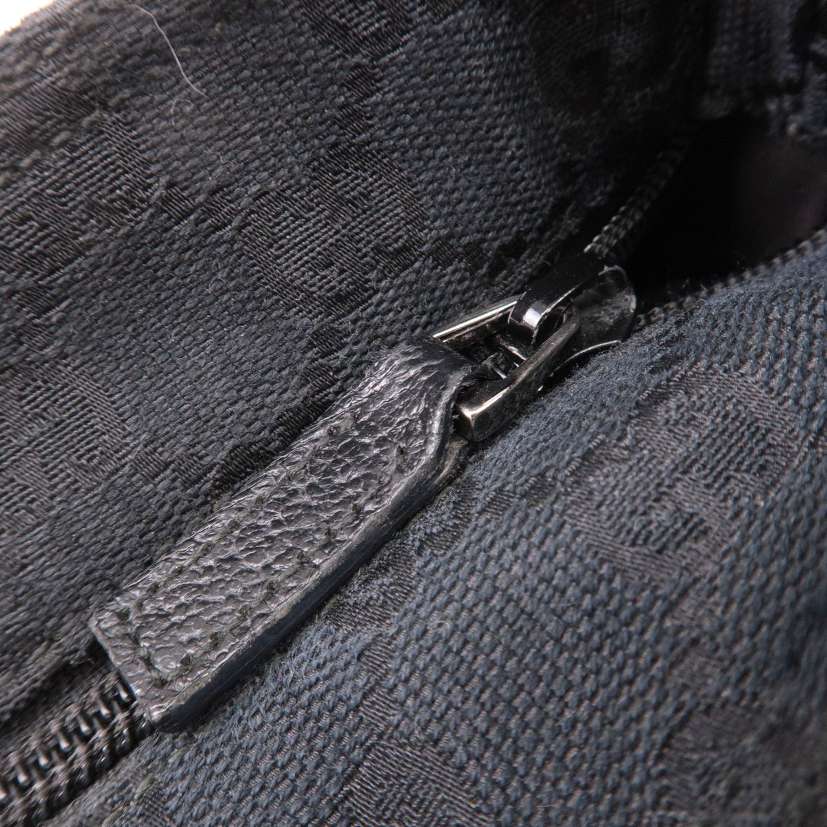 GUCCI Sherry GG Canvas Leather Shoulder Bag Black 189749
