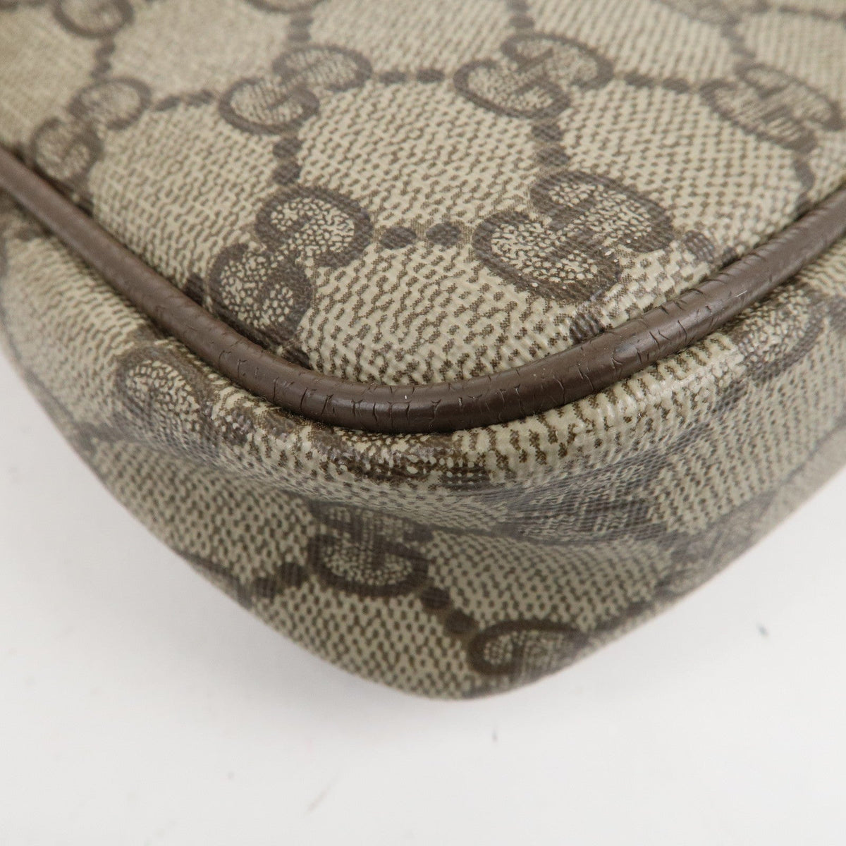 GUCCI Old Gucci GG Plus Leather Shoulder Bag Beige 97.02.068