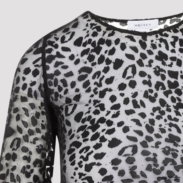 Alexander Mcqueen Leopard Devoré Top Women