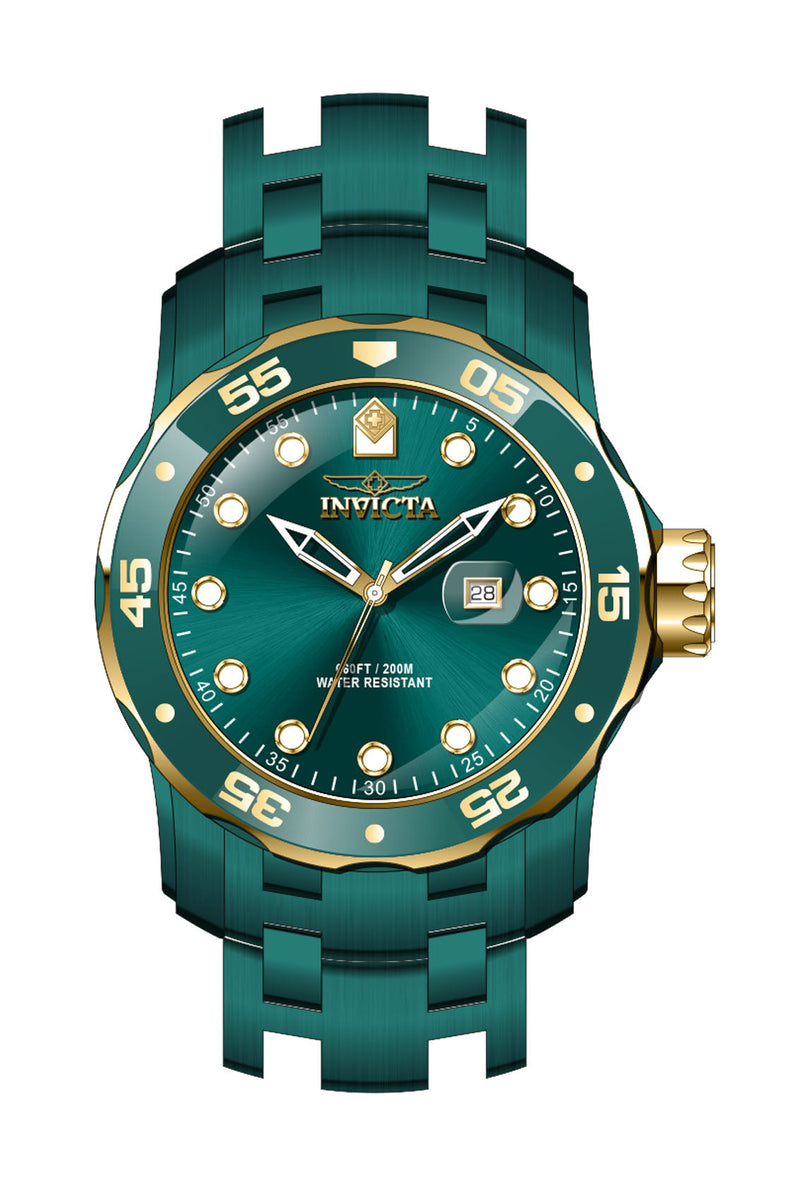 Invicta Men's 48mm Green and Gold Dial Quartz Watch