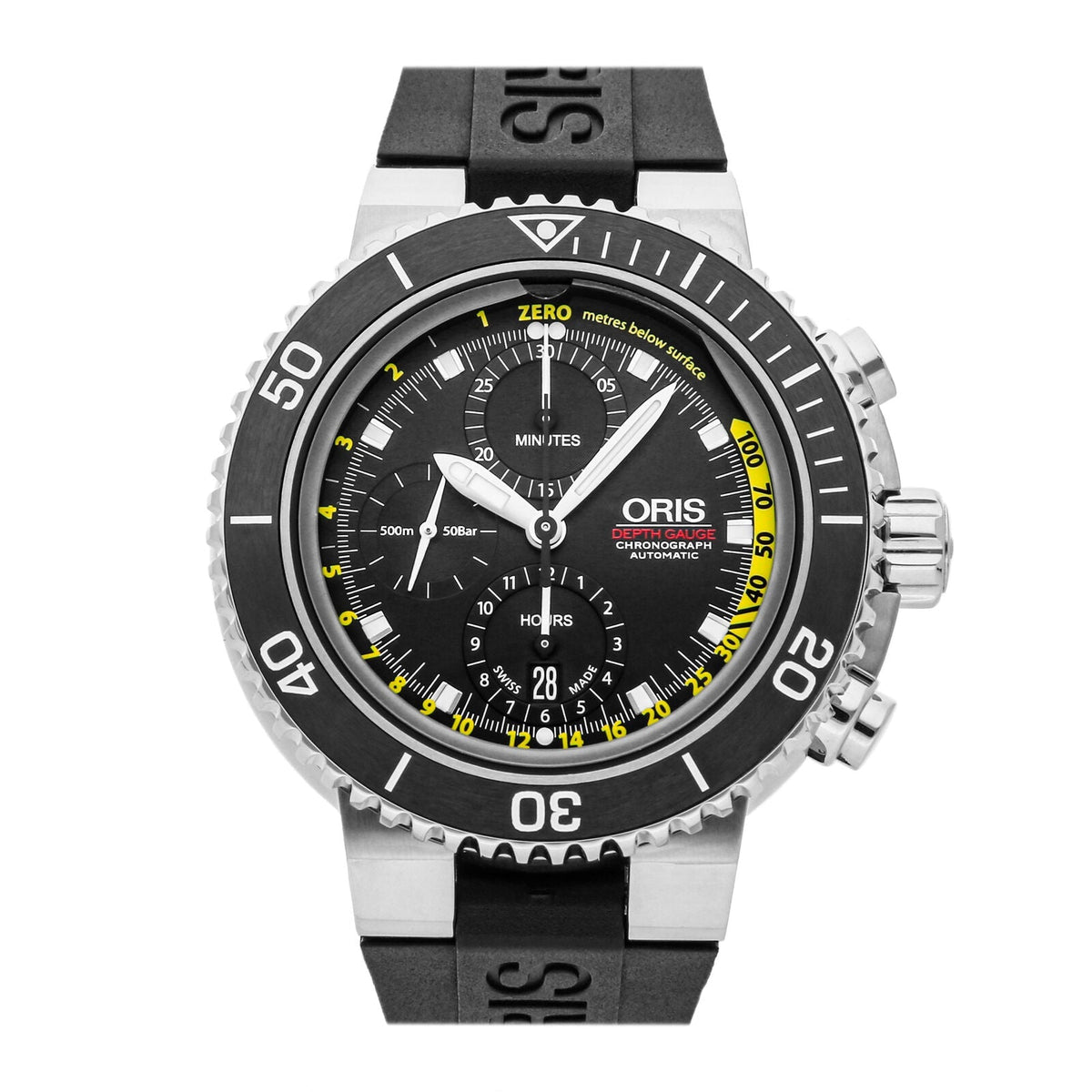 Oris Men's 01-774-7708-4154-SET Aquis Depth Gauge 48mm Automatic Watch