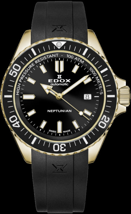 Edox Men 80120-37JCA-NID Neptunian 44mm Automatic Watch
