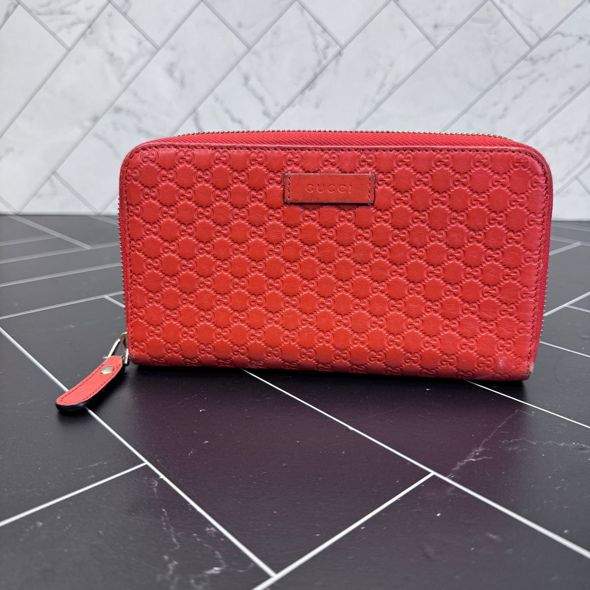 Gucci Orange Micro Guccisima Zippy Wallet