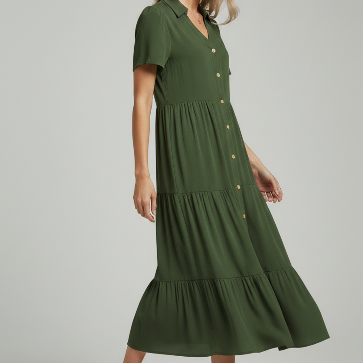 Amara | Midi Dress with Button-Front