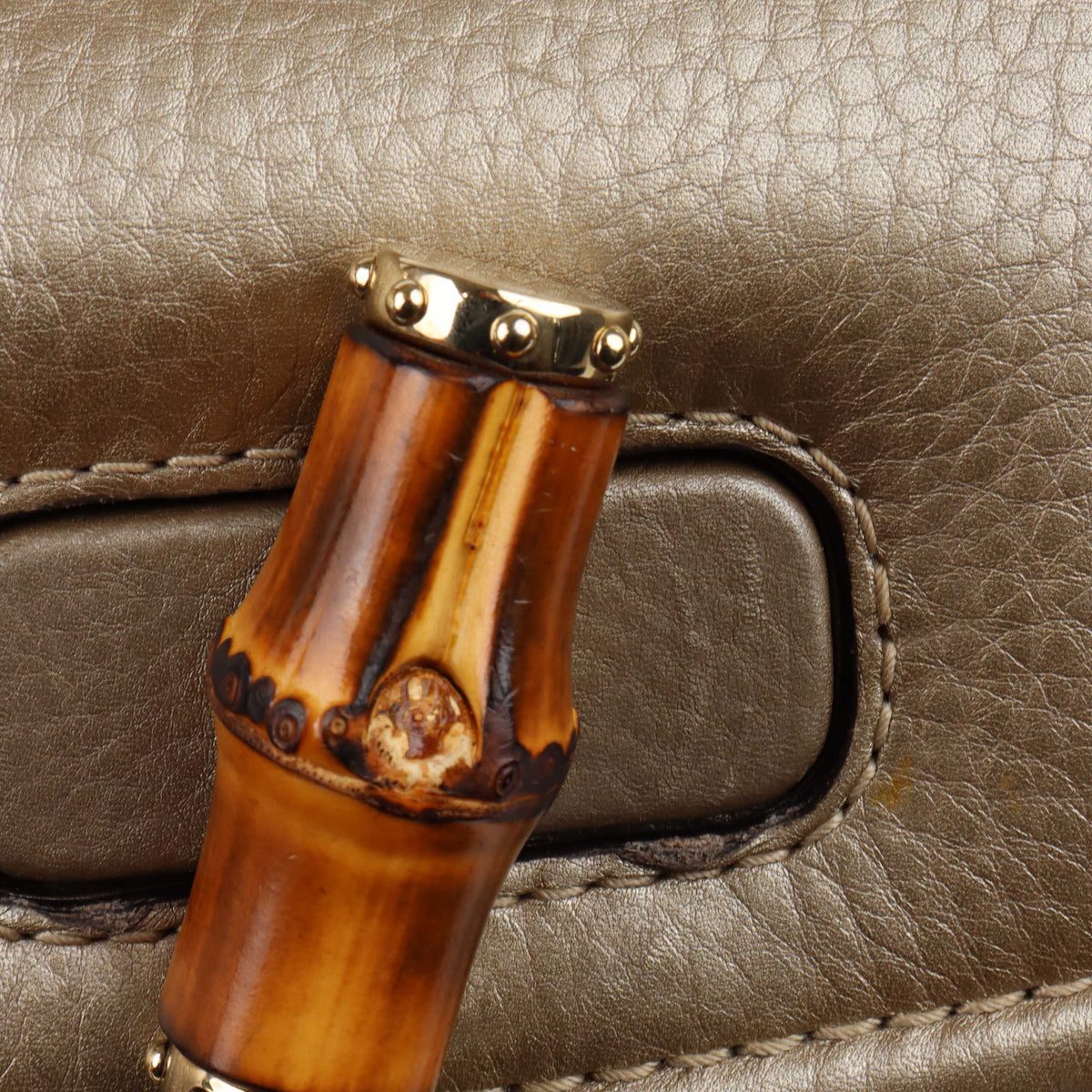 Gucci Gold with Bamboo Handle Small 1947 Bag.