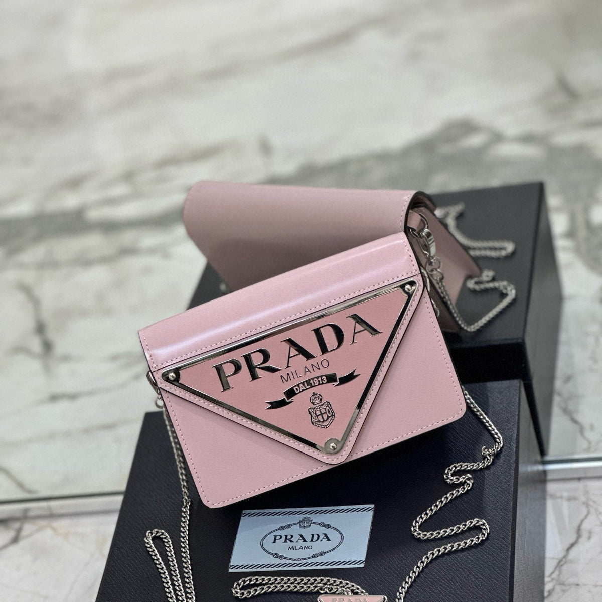 PD TRIANGLE LOGO BUFFED SHOULDER BAG
