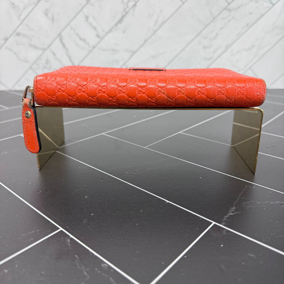 Gucci Orange Micro Guccisima Zippy Wallet