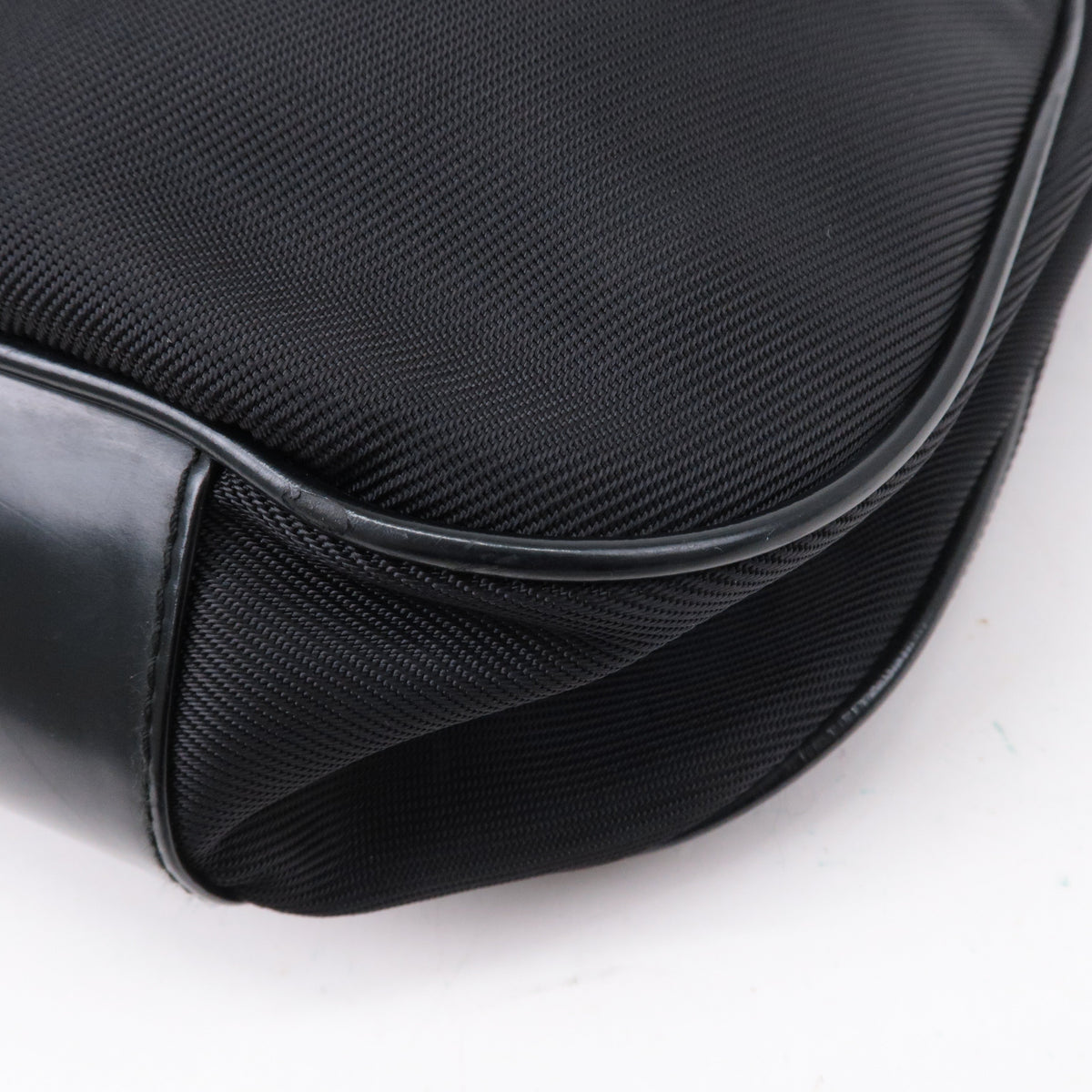 GUCCI Bamboo Nylon Patent Leather 2Way Shoulder Bag Black 001.1998