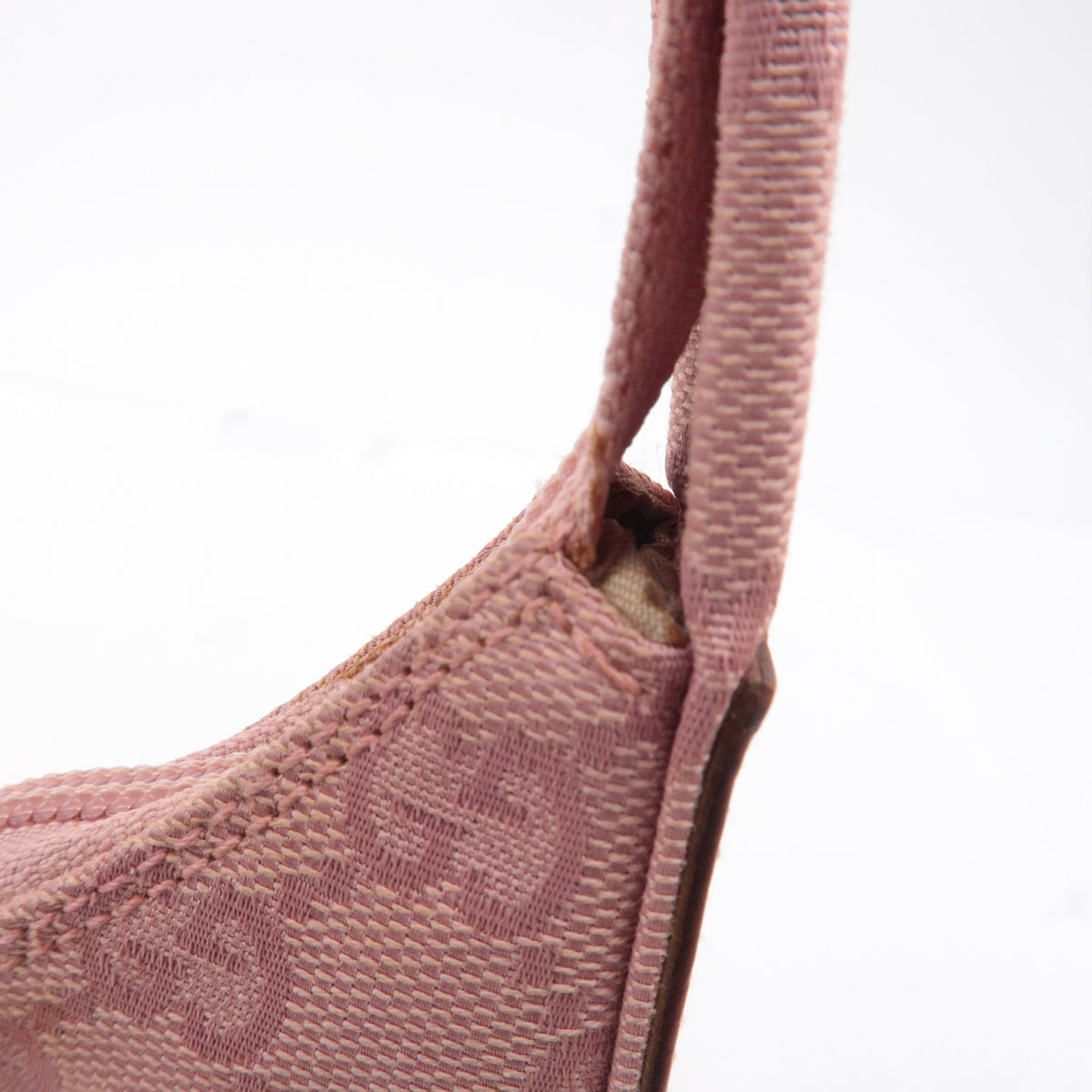 GUCCI GG Canvas Leather Shoulder Bag Hand Bag Pink 001繝ｻ3386