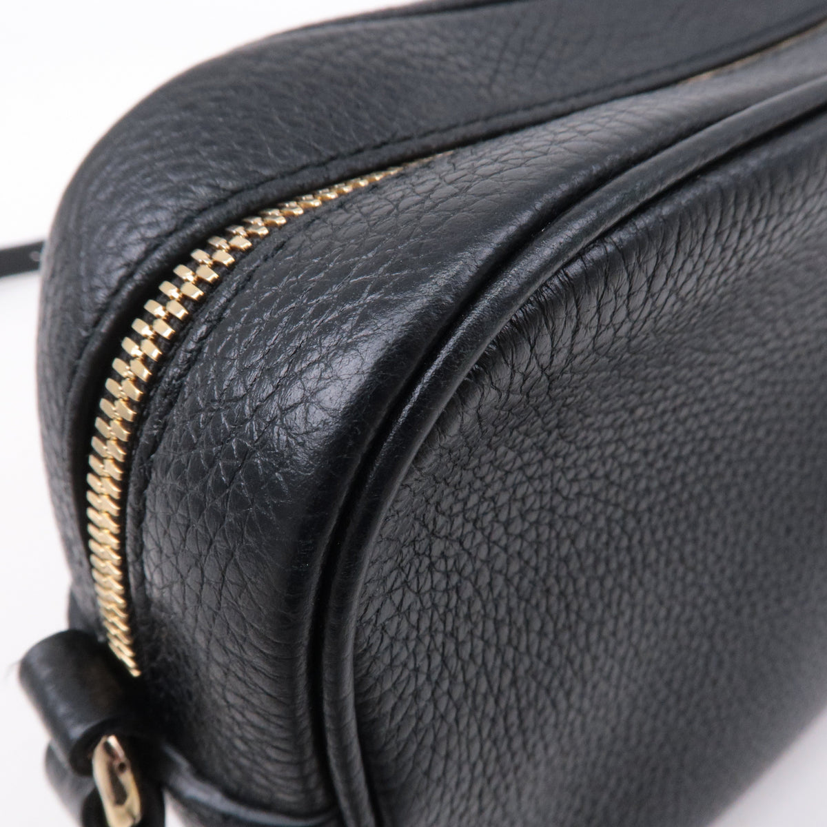 GUCCI SOHO Small Disco Leather Shoulder Bag Black 308364