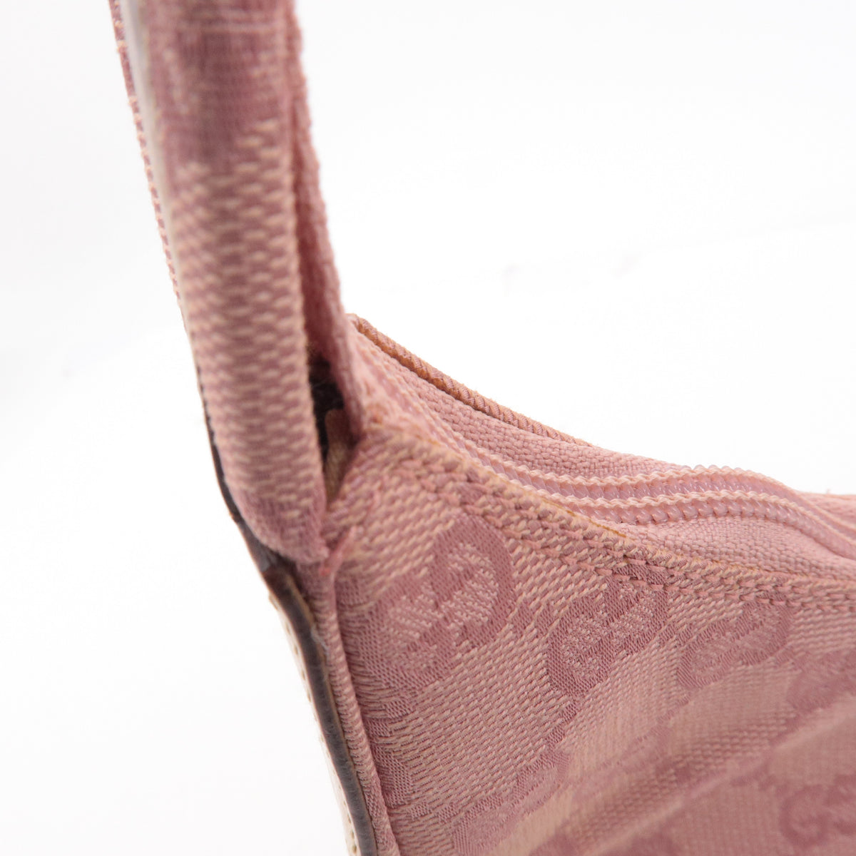 GUCCI GG Canvas Leather Shoulder Bag Hand Bag Pink 001繝ｻ3386