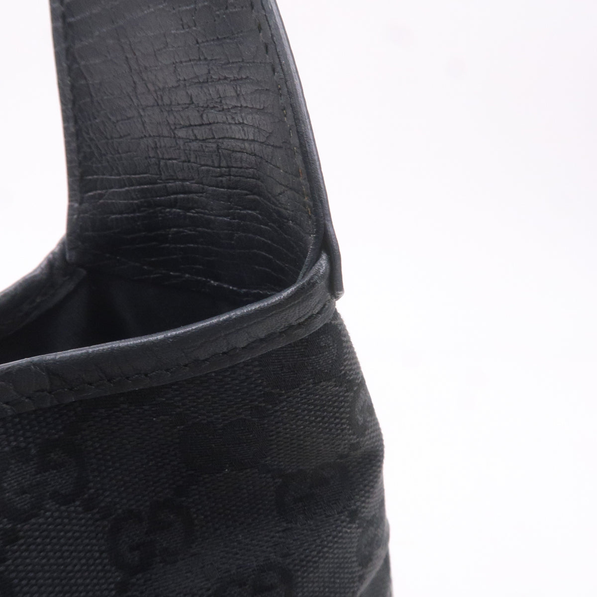 GUCCI Sherry GG Canvas Leather Shoulder Bag Black 130779