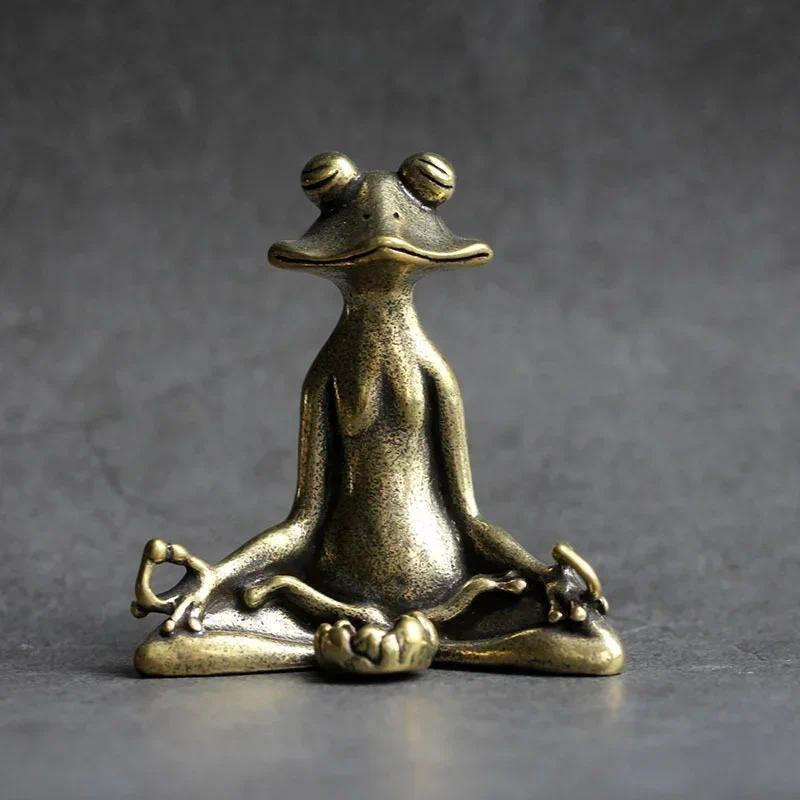 1-3 Count/Pcs Retro Copperware Incense Socket Zen Frog Ornaments Solid Pure Copper Frog Tea Pet Incense Holder Home Office Desktop Ornament Decoration Christmas Gift