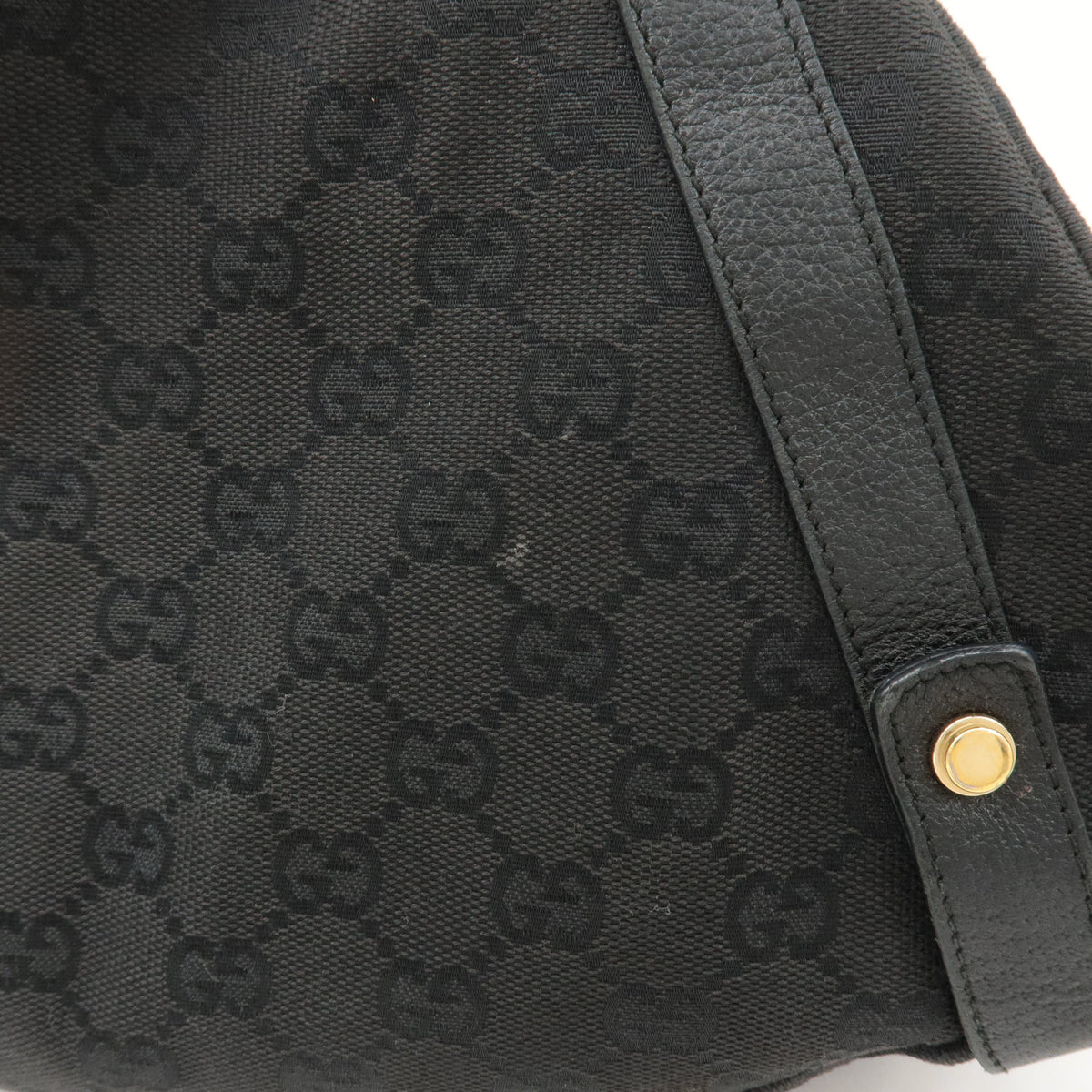 GUCCI Abbey GG Canvas Leather Tote Bag Shoulder Bag Black 130736