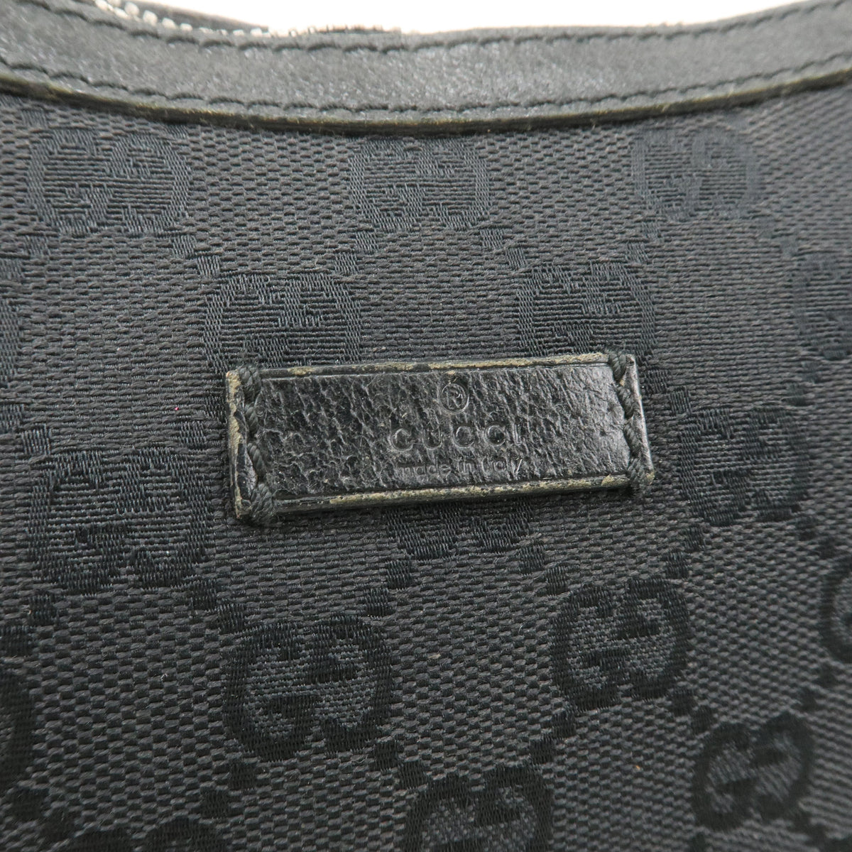 GUCCI GG Canvas Leather Shoulder Bag Cross Body Black 122790