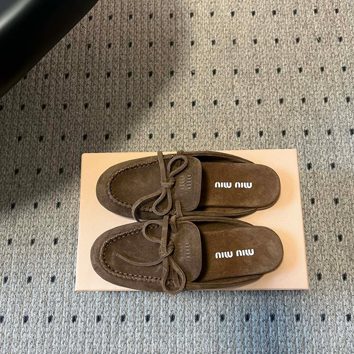 MIU M SUEDE MULES