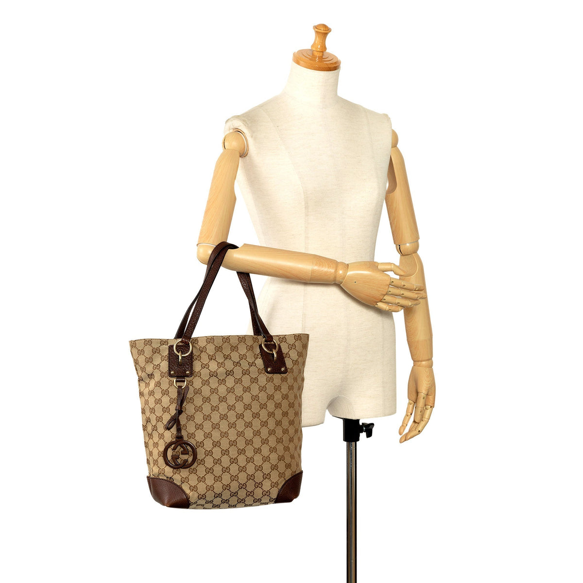 GUCCI GG Canvas Charm Tote Tote Bag