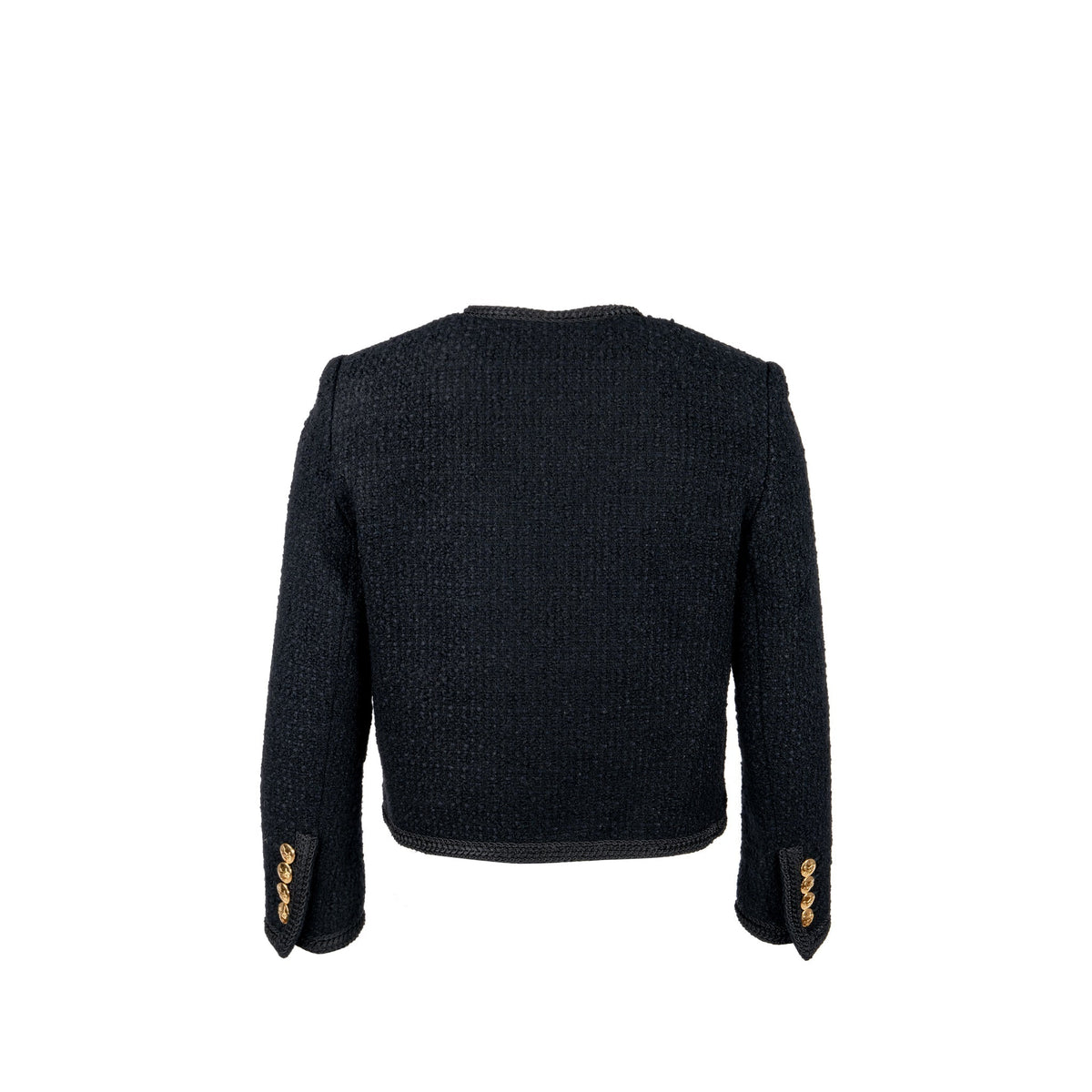 Celine Size 34 Chasseur Jacket Tweed Black