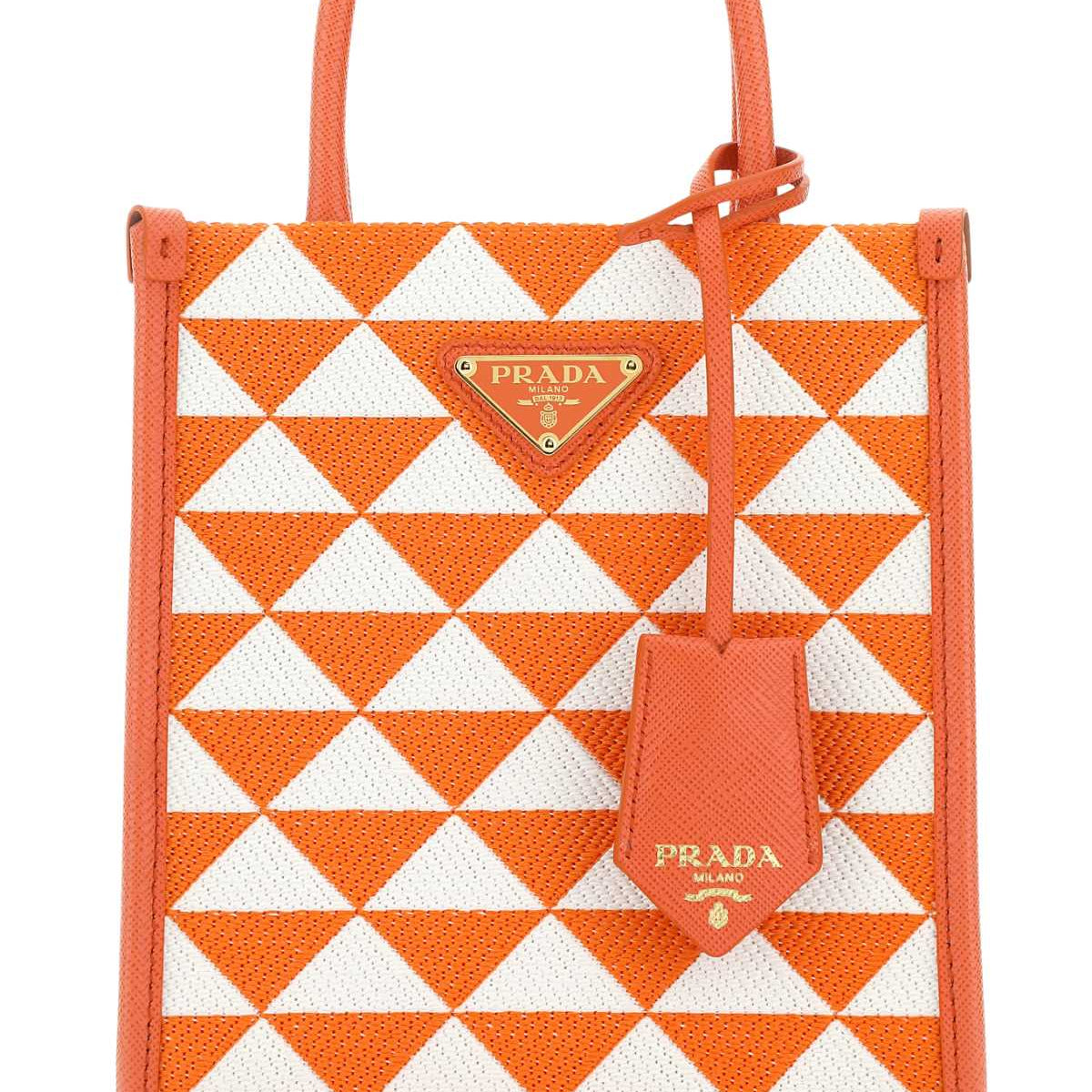 PRADA Mini Embroidered Fabric Handbag