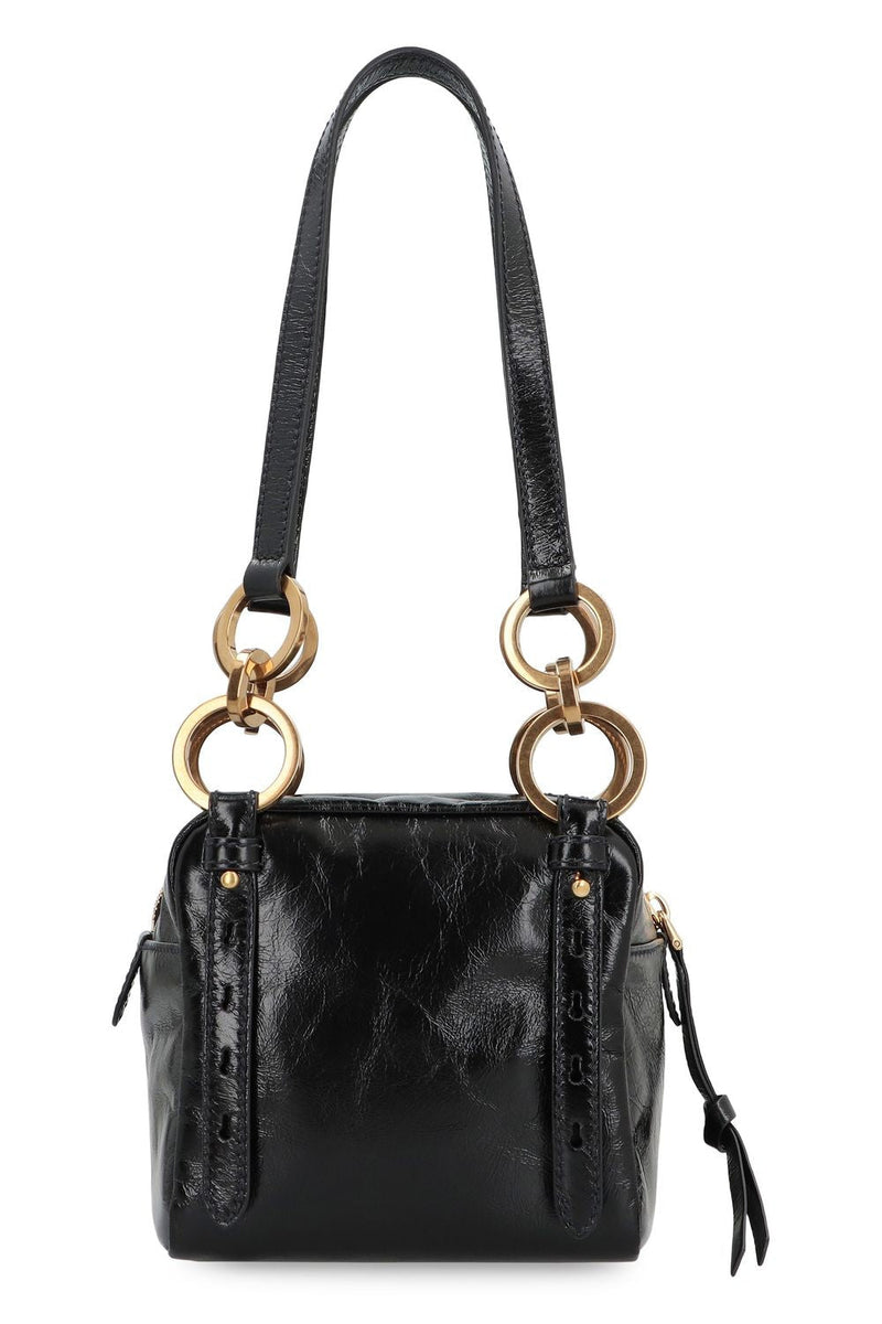 PRADA Mini Dangle Leather Boston Handbag