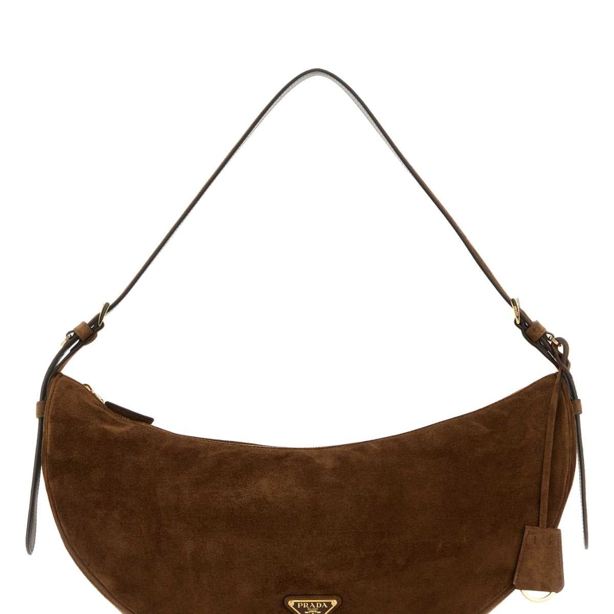 PRADA Large Demi-Lune Crossbody Handbag