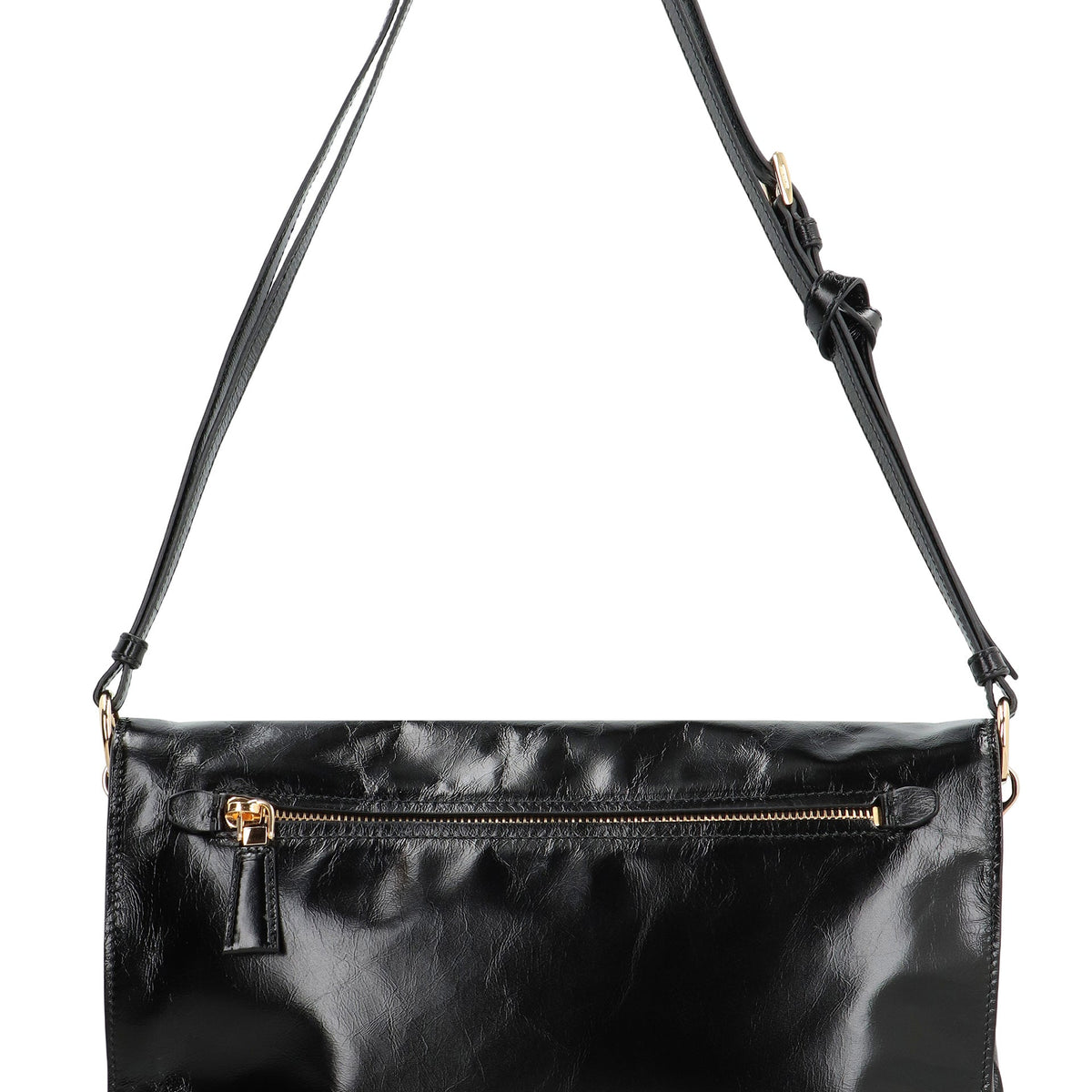 PRADA Leather Shoulder Handbag with Magnetic Flap Closure - 30 CM