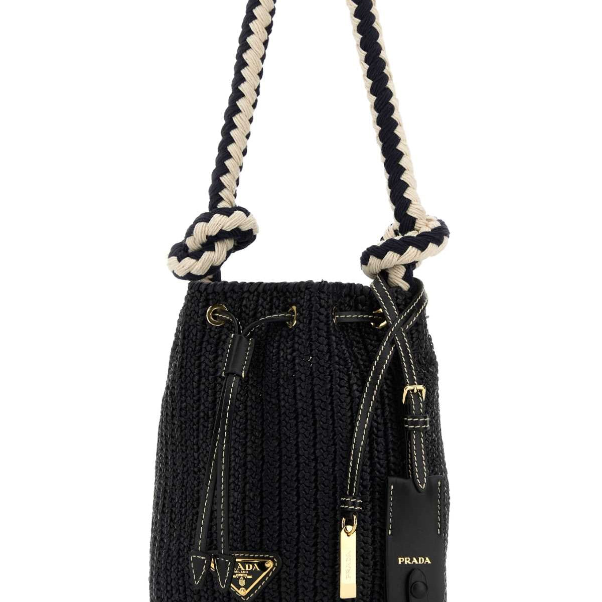 PRADA Mini Crochet Bucket Handbag