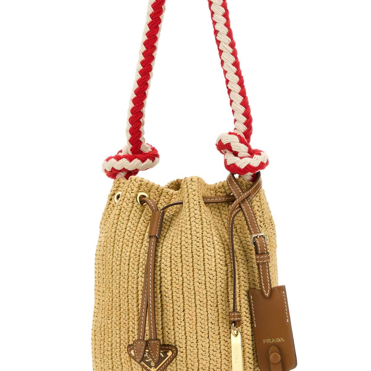 PRADA Crochet Mini Bucket Handbag