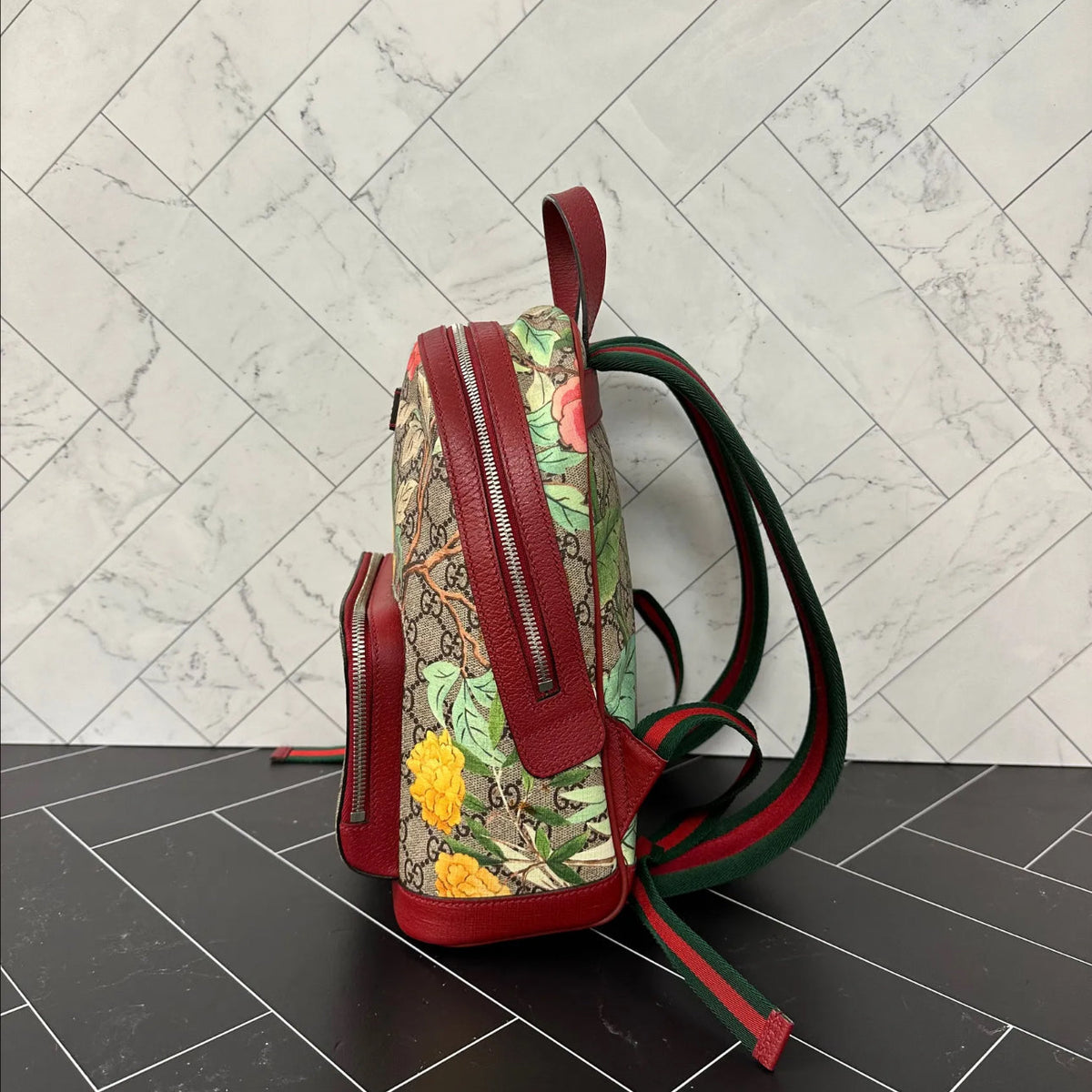 Gucci GG Blooms Supreme Coated Canvas Small Backpack