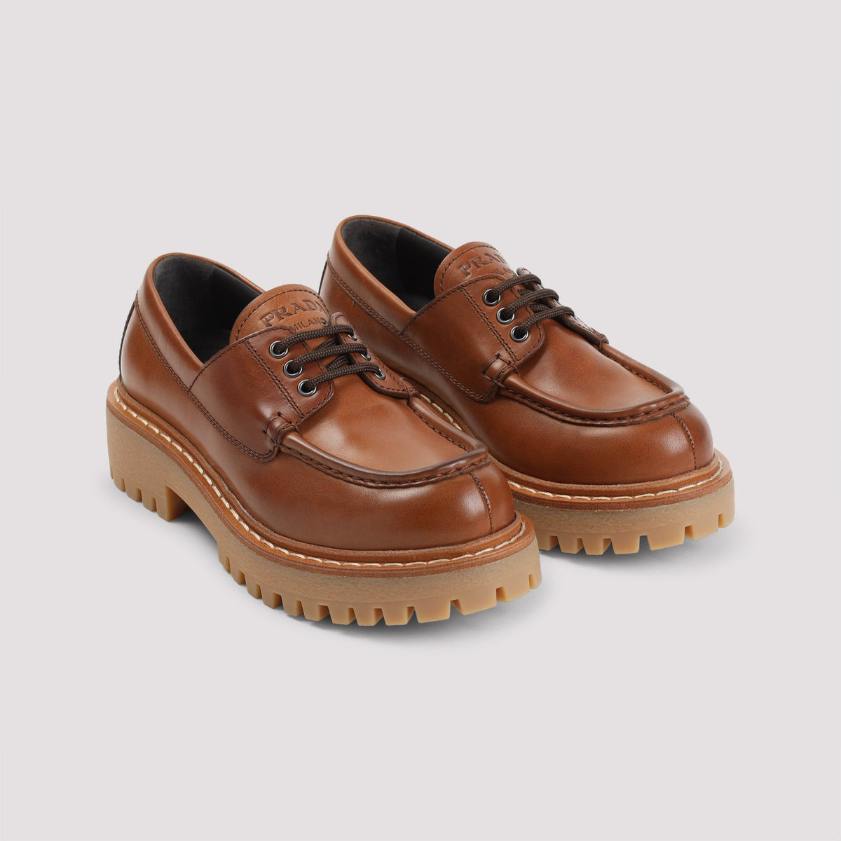 PRADA Lace-Up Leather Shoes for Women