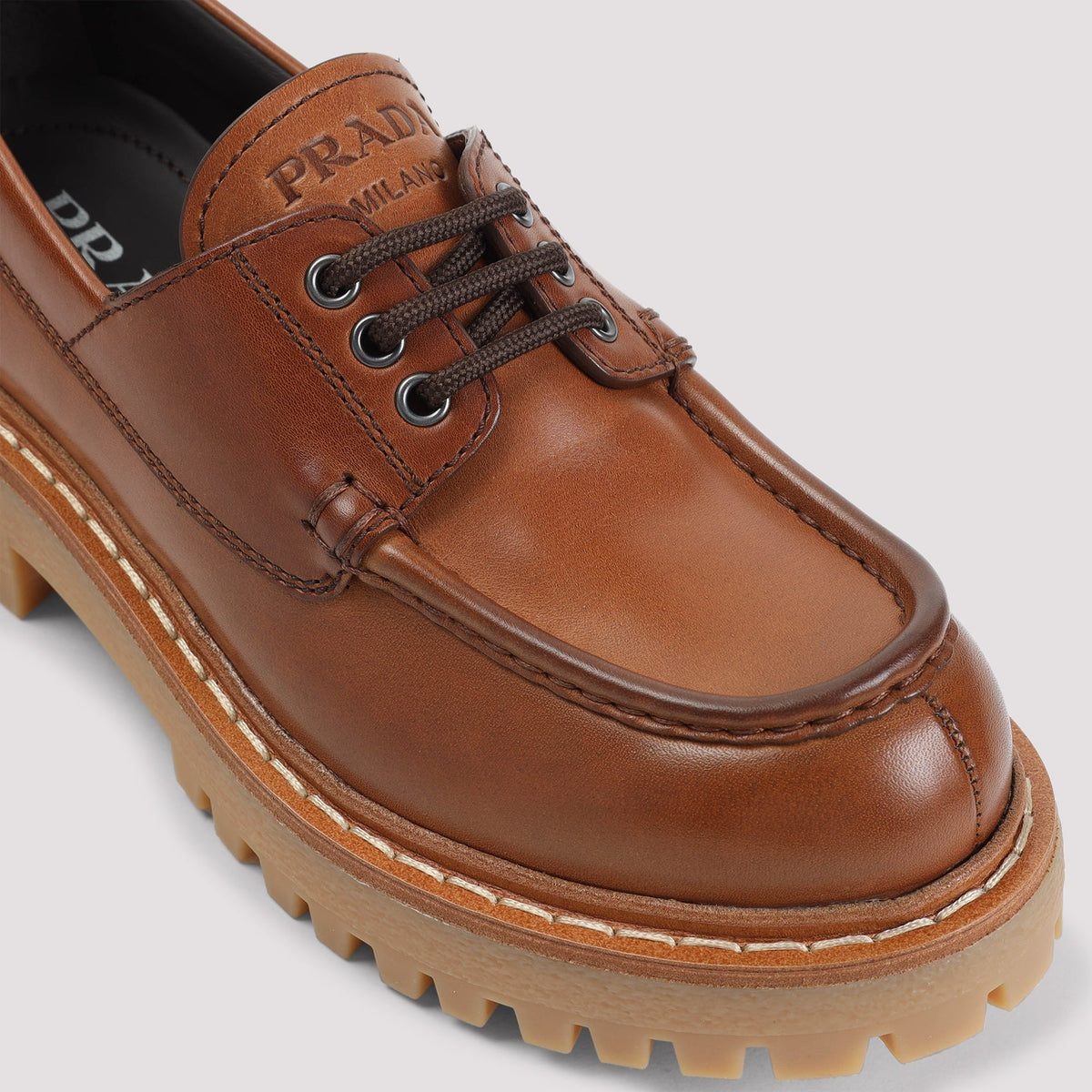 PRADA Lace-Up Leather Shoes for Women