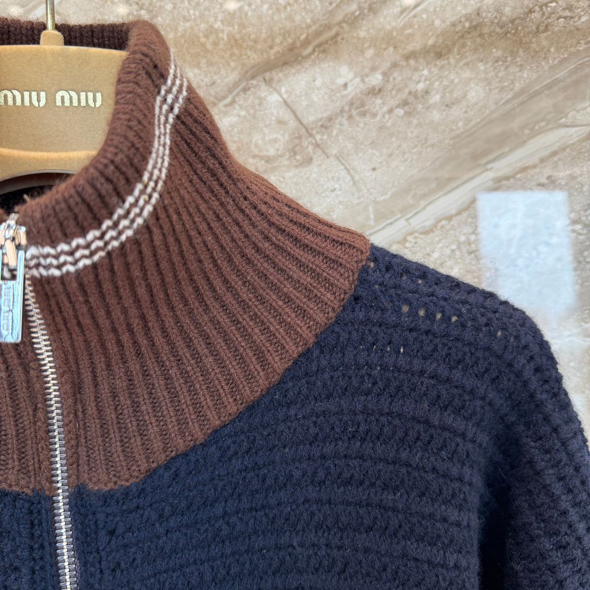 MIU M ZIP CARDIGAN