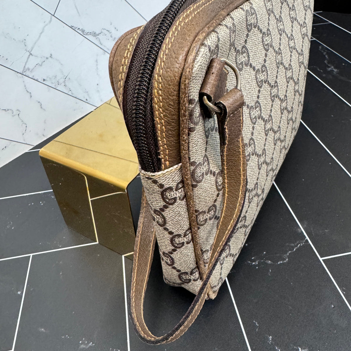 Gucci GG Plus Coated Canvas Pouch