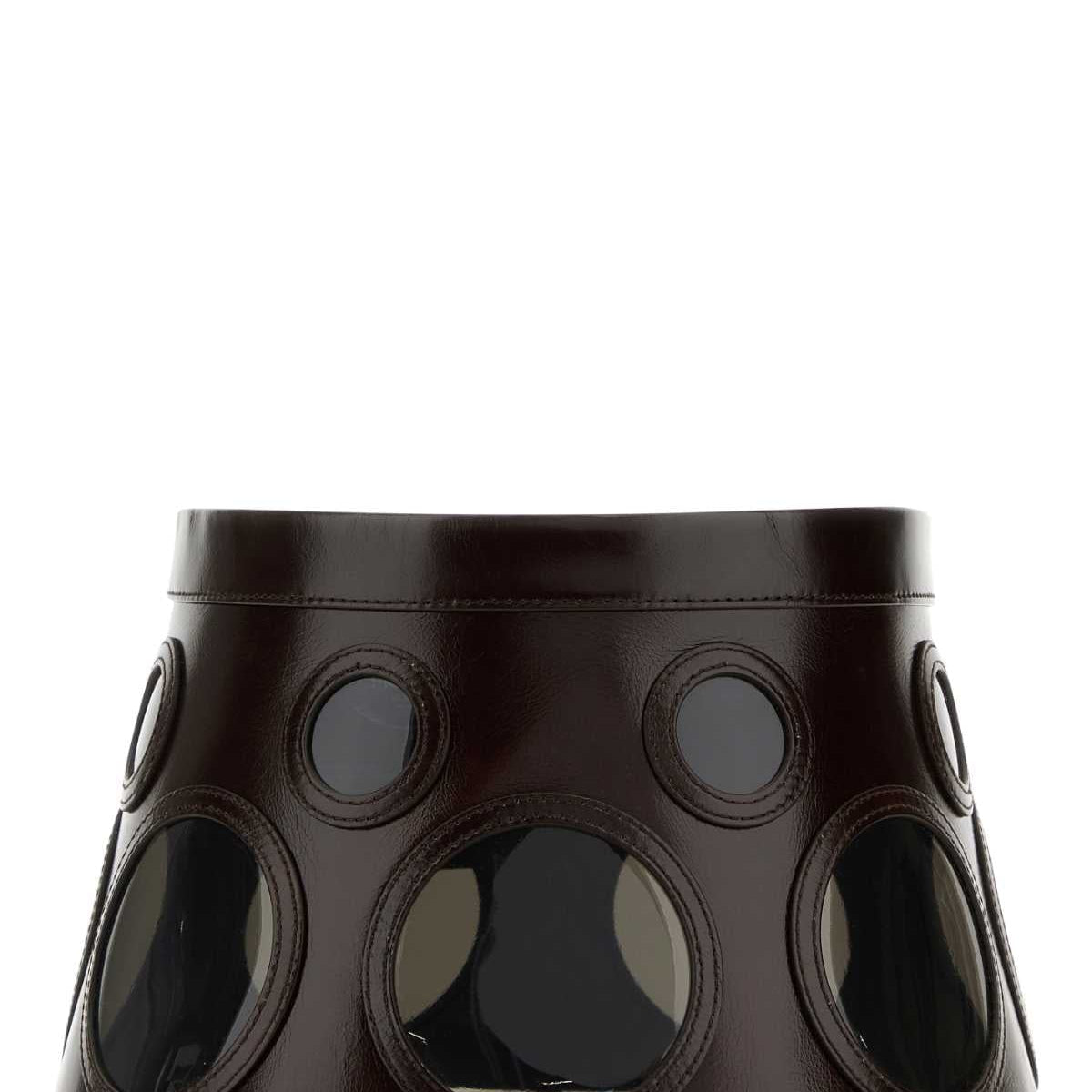 PRADA Leather Visor with Round Plexiglass Lenses