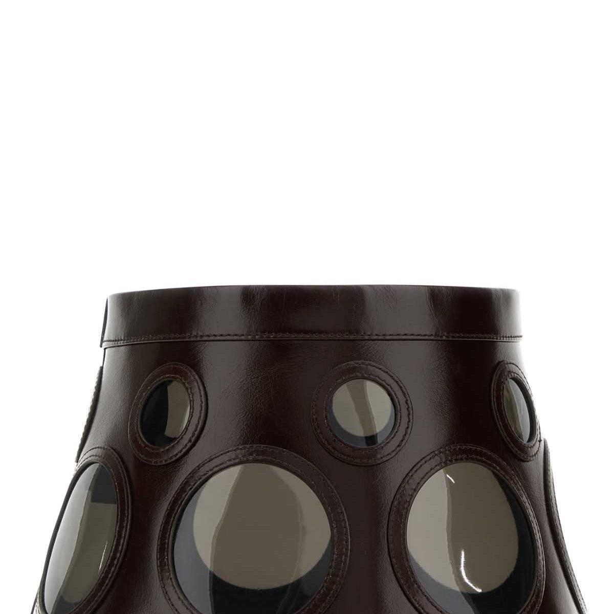 PRADA Leather Visor with Round Plexiglass Lenses