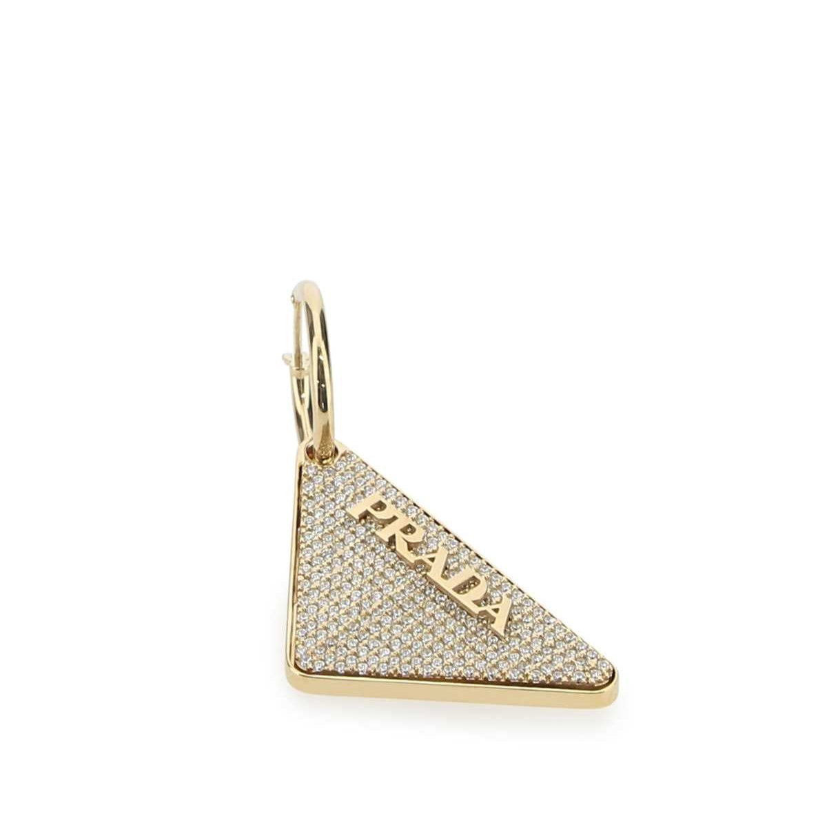 PRADA Gold 925 Silver Symbol Single Right Mini Earring