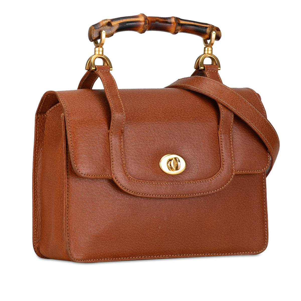 GUCCI Bamboo Leather Satchel