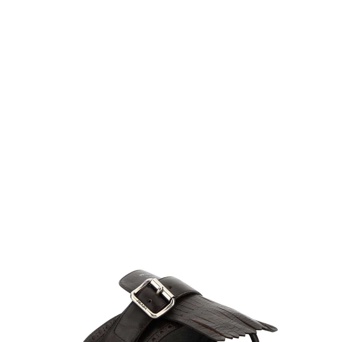 PRADA Leather Shuffle Thong Slippers for Women