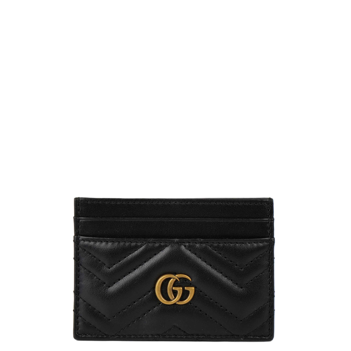 Gucci Black GG Marmont Card Holder.