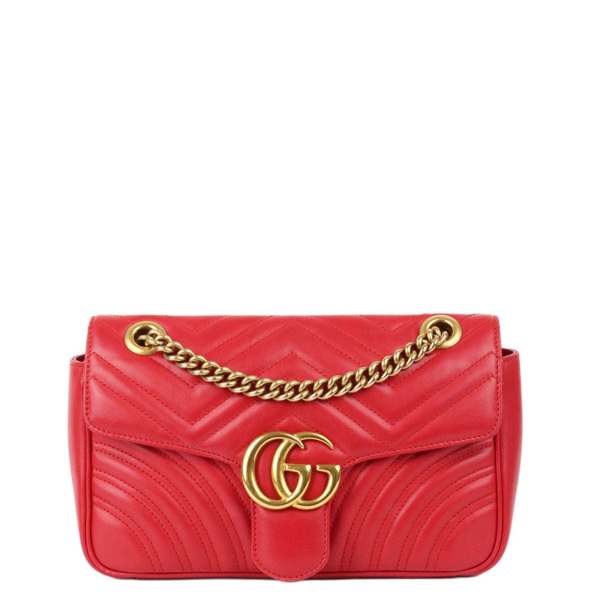 Gucci Small Red Marmont Shoulder Bag.