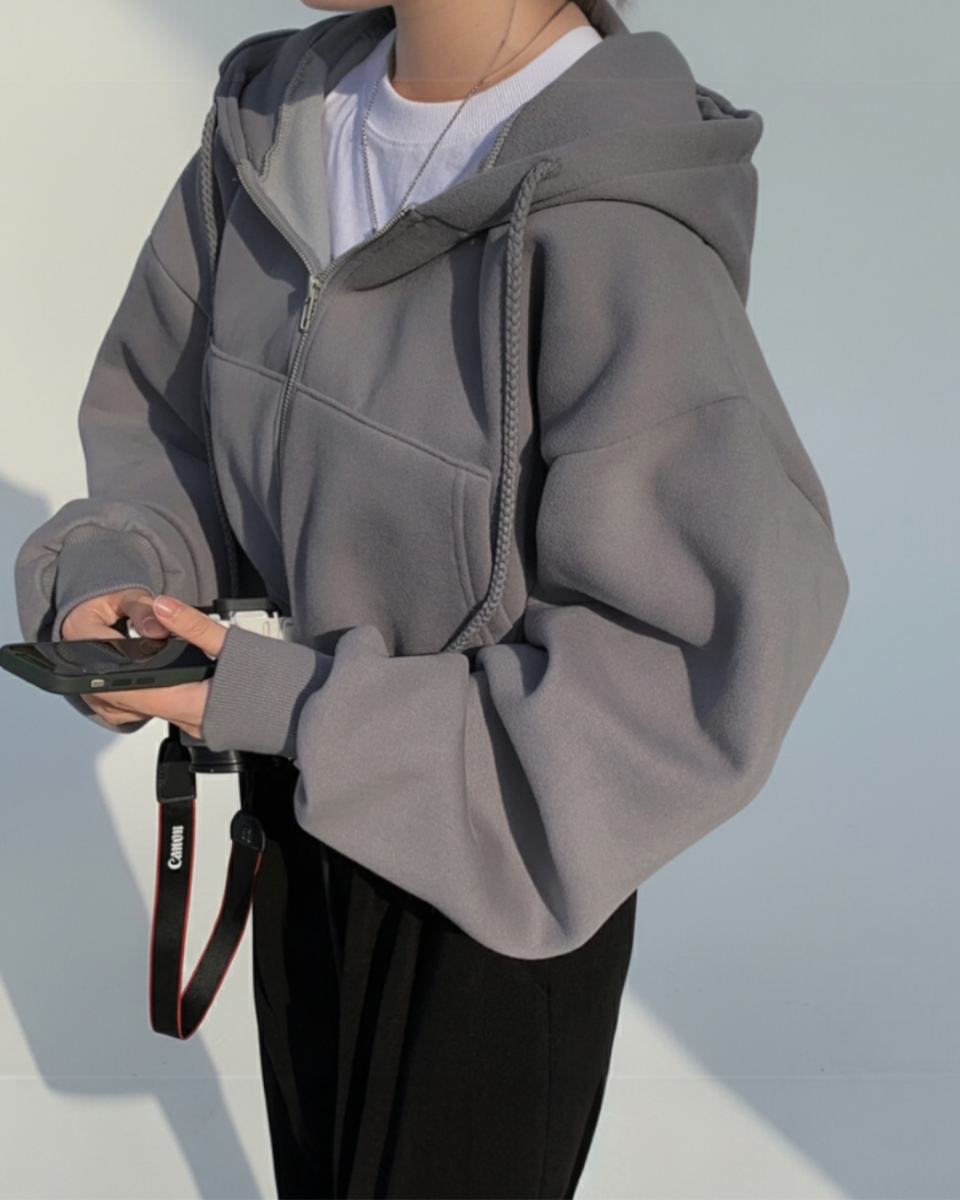 Zaya | Cropped Zip Hoodie