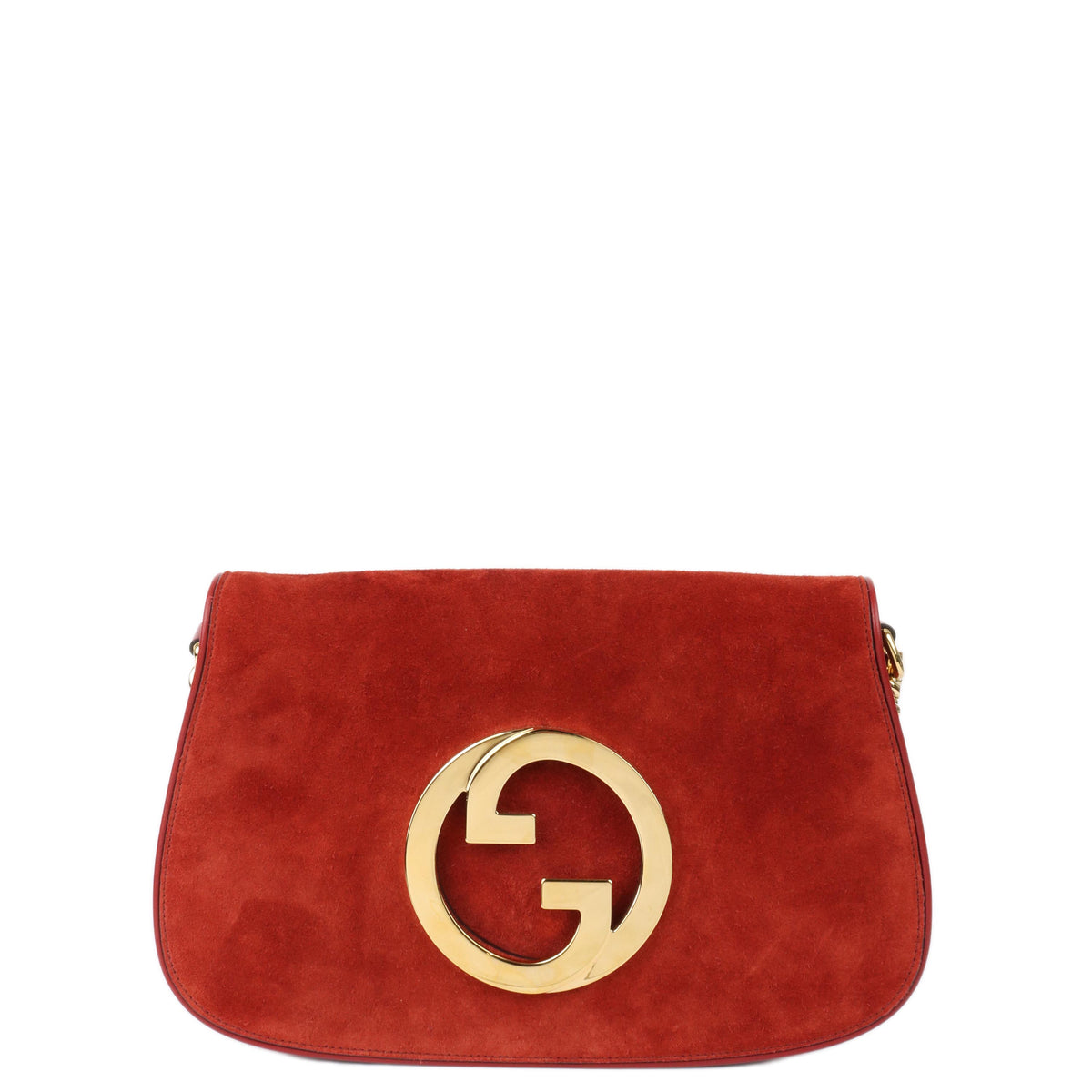 Gucci Blondie Red Suede Shoulder Bag.