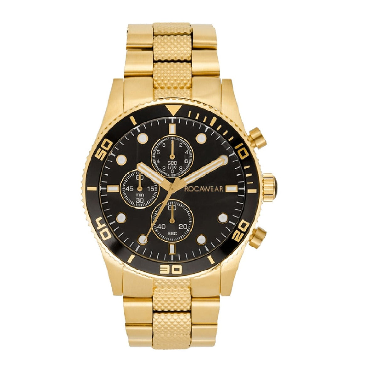 Rocawear Men's Shiny Gold Metal Bracelet Watch 46.5mm