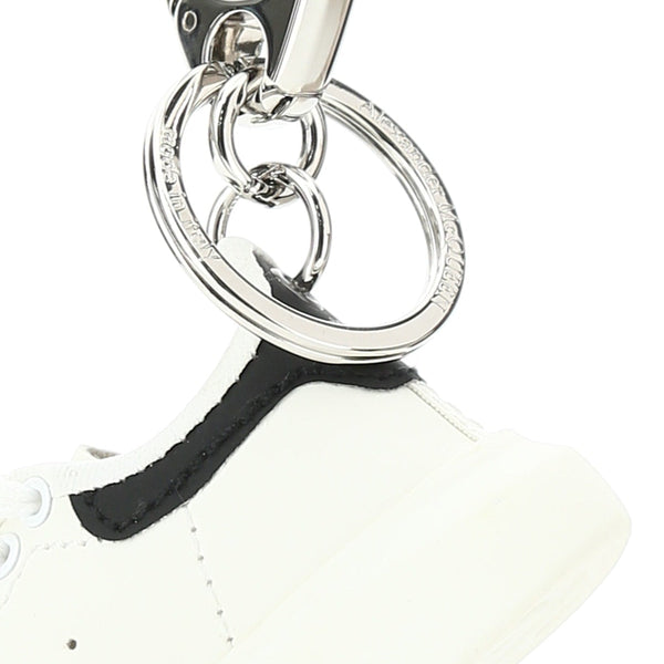Alexander Mcqueen Men White Leather Key Ring