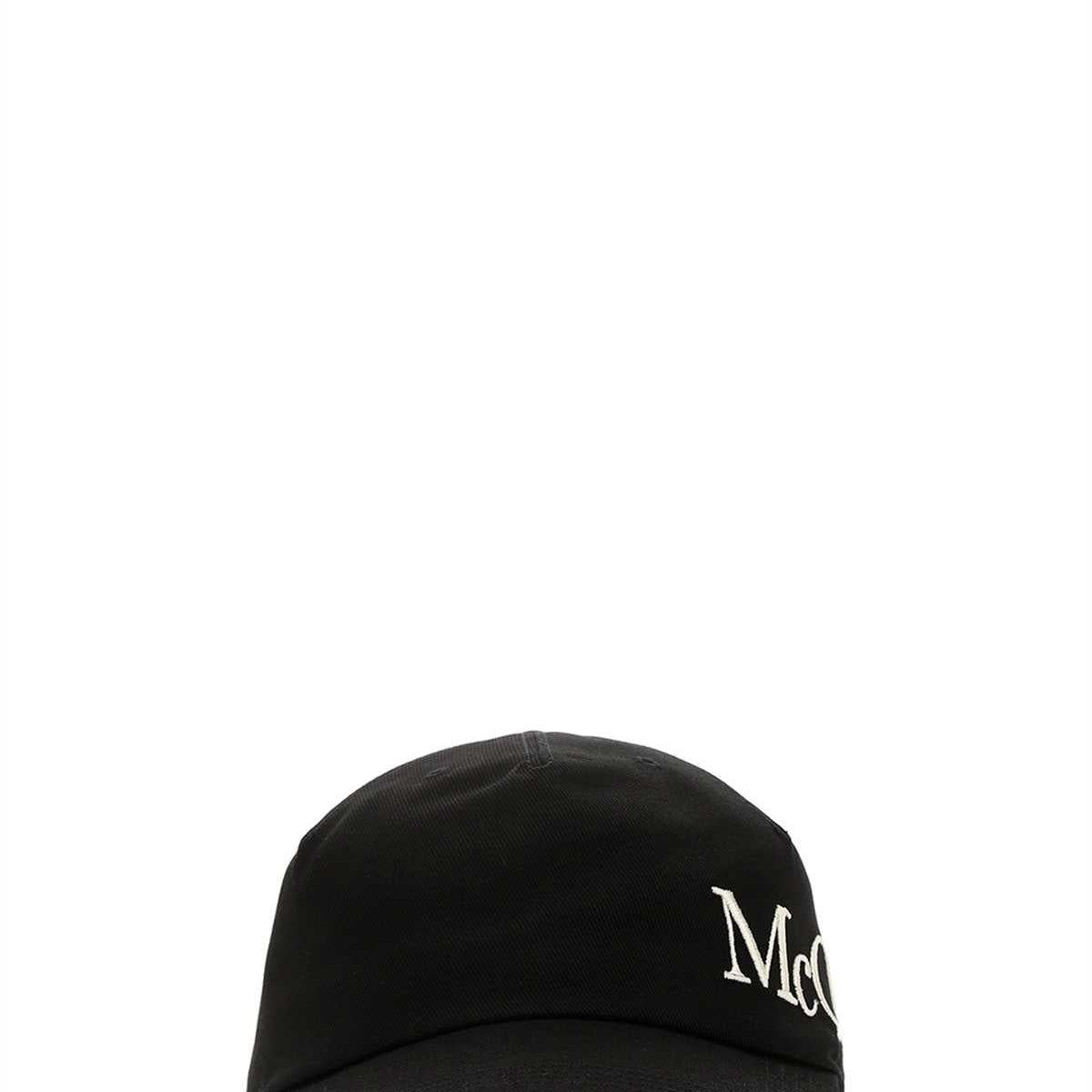 Alexander Mcqueen Men Black Gabardine Baseball Cap